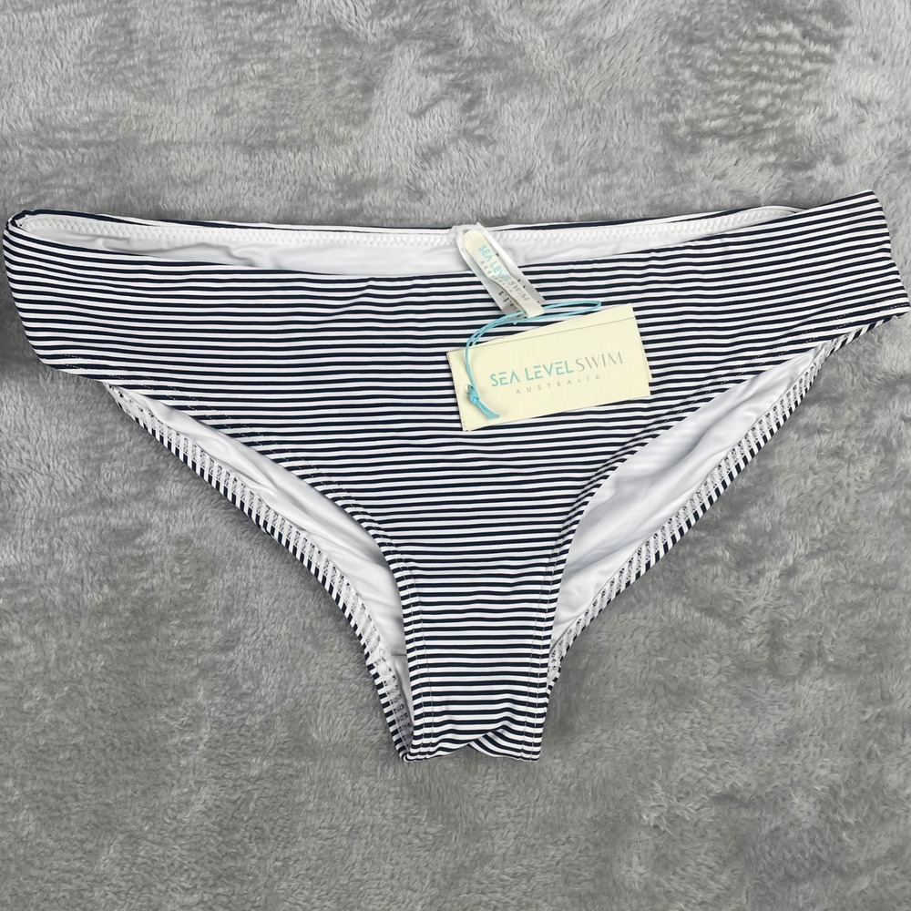 Sea Level Swim Australia Bikini Bottoms Bundle Red & Striped Size US 10 NWT - Picture 3 of 5